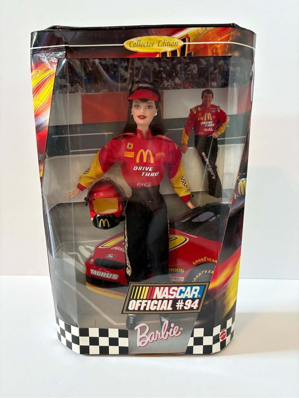 Vintage 1999 Barbie NASCAR Official #94 McDonald's Driver Doll - Red and Yellow